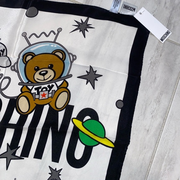 Moschino Silk Scarf Outer-space Bear - Picture 2 of 3